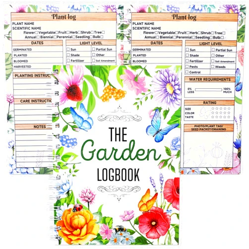 Harloon Garden Planner and Log Book Floral Garden Journal Guided Tracker Notebook Gardening Diary Planner for Garden Enthusiasts Farmers Record Plant Growing Profile,100 Sheets,6.3 x 8.7 Inch (Cute)