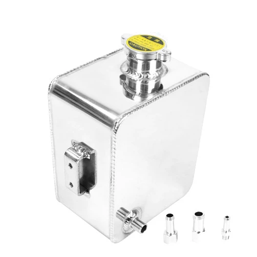 BLACKHORSE-RACING 2.5L Universal Aluminum Coolant Radiator Overflow Expansion Tank Reservoir Recovery Water Tank Bottle for Car Truck Boat (Silver)