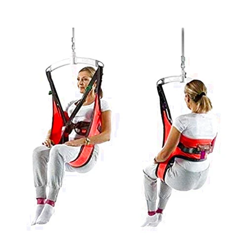 HNYG Hoyer Lift Sling, Medical Patient Lift Slings with Commode Cutout, Four Point Support Shower Sling Toileting Lift Sling for Elderly, Transfer Sling Bariatric Disabled Home Use or Medical Use (M)