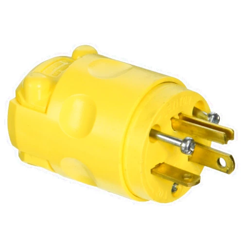 Leviton 520PV 20 Amp, 125 Volt, Plug, Grounding, Yellow
