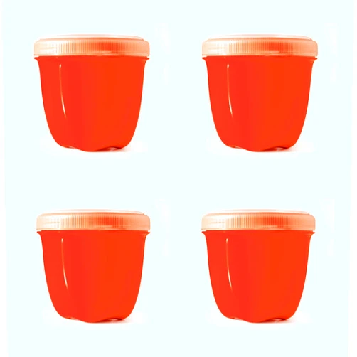 Preserve Mini Food Storage Accessory, Set of 4, 8 oz (Red)