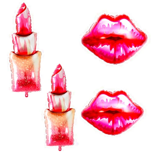 HORUIUS Red Lips Balloons Lipstick Balloons Red Kiss Lips Balloons Shaped Foil Mylar Balloons for Birthday Bridal Shower Valentine's Day Wedding Party Marriage Engagement Decorations 4PCS