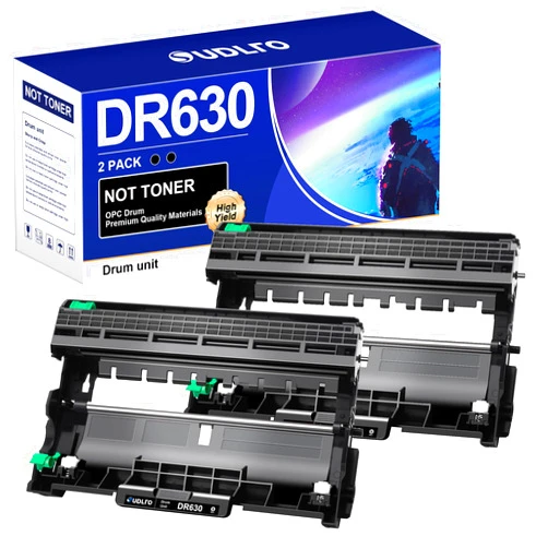 SUDLTO DR630 Drum Replacement (Not Toner) - Replacement for Brother DR-630 Drum Unit for Brother HL-L2300D HL-L2340DW HL-L2360DW HL-L2380DW DCP-L2540DW DCP-L2540DW MFC-L2705DW MFC-L2707DW Printer (2 Black)