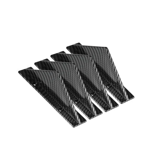 Motoforti 4pcs Black Straight Car Rear Lower Bumper Splitter Lip Wing Diffuser Shark Fin Spoiler Universal with Screw for Car SUV Long-lasting