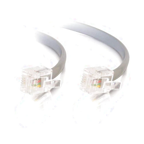 BoltLion BL-694511 7 Feet RJ11 Modular Premium Telephone Cable [Data, 6P4C, Straight] for Homes, Offices, Hotels or Schools - Silver