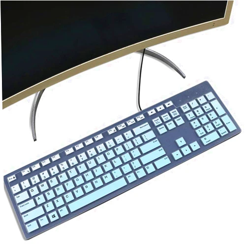 ImComor Keyboard Cover Skin Fit Dell KB216 Wired & KM636 Wireless Keyboard/Dell Optiplex 5250 3050 3240 5460 7450 7050/ Dell Inspiron AIO 3475/3670/3477 All-in one Desktop Keyboard Skin, Ombre Mint