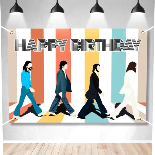 BECKTEN Rock N Roll Happy Birthday Banner Backdrop Musical Artist Music Album Cover Theme Background Decor for Vocalist Drummer Guitarist Bassist Birthday Party Favors Decorations Supplies 70.8x47.2in-BECKTEN