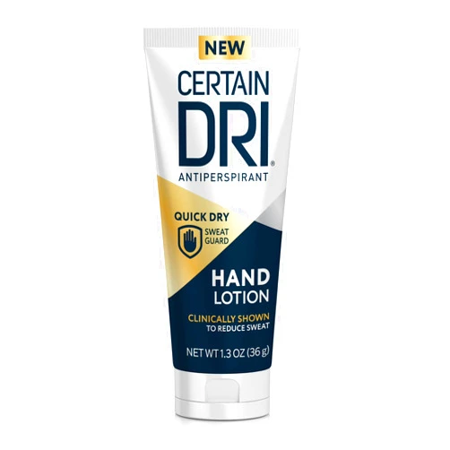 Certain Dri Antiperspirant Hand Lotion for Excessive Sweating, Fast-Drying, Non-Greasy Formula, Dermatologist-Tested, 24-Hour Protection for Palmar Hyperhidrosis, 1.3 oz