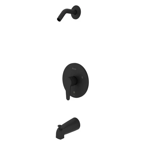 Pfister Pfirst Modern Tub and Shower Trim Without Shower Head (Valve Sold Separately), Single Handle, Matte Black Finish, R89070B