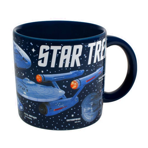 The Unemployed Philosophers Guild Starships of Star Trek Coffee Mug - Different Iconic Ships From Across the Ages - Comes in a Fun Gift Box, 14 oz