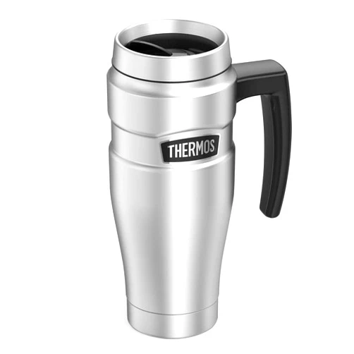 THERMOS Stainless King Vacuum-Insulated Travel Mug, 16 Ounce, Matte Stainless Steel