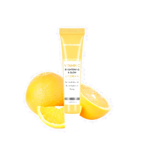 NEUTRIHERBS Lip Cream, Vitamin C Lip Balm to Nourish and Soothes Dry, Cracked Lips,Repair Chapped Lips with Squalane, Portable Lip Treatment - 0.52oz