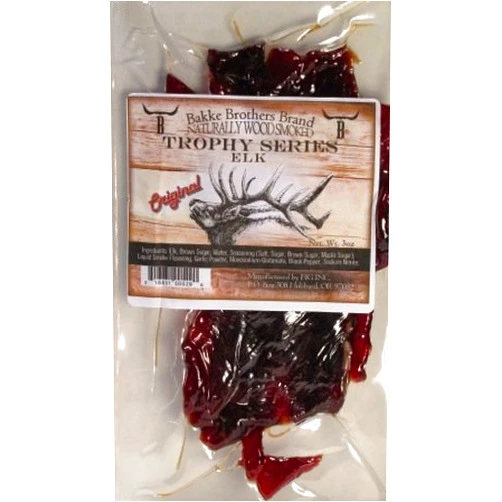 BAKKE BROTHERS BRAND TROPHY SERIES ELK JERKY SIX PACK