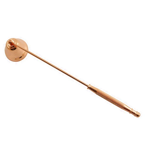 JCBIZ Rose Gold Candle Snuffer Stainless Steel Horn Shaped Wick Snuffer 20cm Handle for Putting Out Candle Wicks Flame Safely