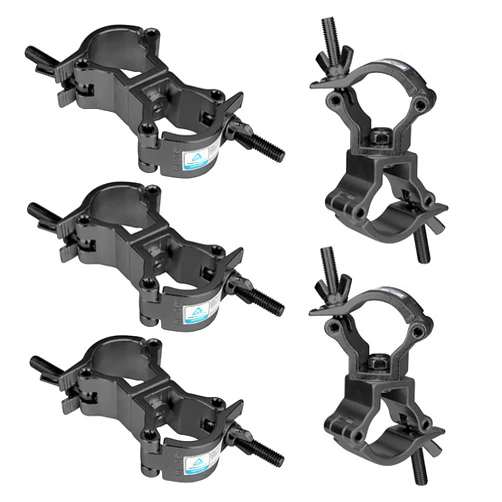 Heneng 5 Pcs Dual 360 Degree Swivel Clamp for F24 Truss, fits 1-1/4