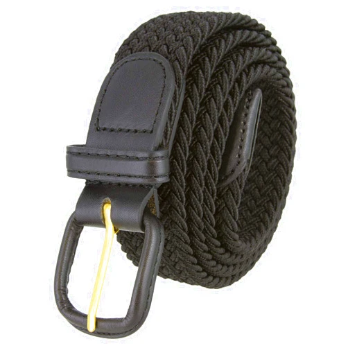 Belts.com 7001 Leather Covered Buckle Woven Elastic Stretch Golf Belt 1-1/4