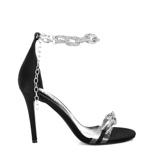 London Rag Rabenda Rhinestones Chain Stiletto Sandals