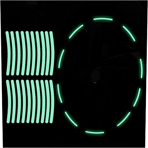 Dadulam 20Pcs Car Wheel Rim Reflective Car Wheel Decorative Stripe Stickers, Night Safety Warning Stripe, Decals Tape for car, Motocycle, Bicycle (Florescent)