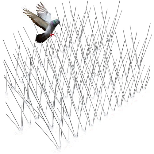 Valibe Bird Spikes for Pigeons Small Birds Stainless Steel 100 feet Coverage Outdoor Use Bird Spikes for Fence with 304 Stainless Steel Pins and Plastic Base Flexible Use