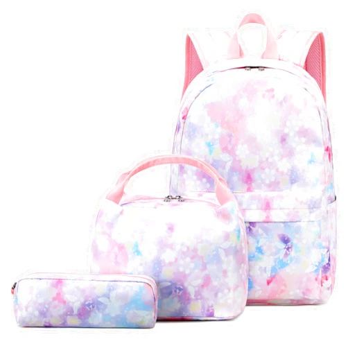 BGS BIGSUCS Girls Backpack for Kids Butterfly School Backpack Preschool Kindergarten Elementary School Bag with Insulated Lunch Tote and Pencil Pouch