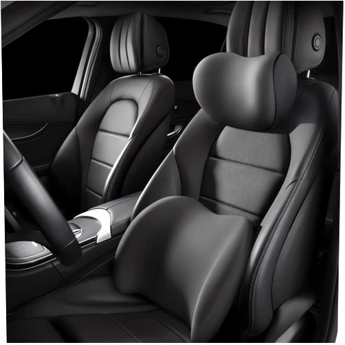 Miretior Car Headrest & Lumbar Support Cushion 2025 Upgrade Comfort Memory Foam Car Backrest and Neck Pillow Ergonomic Car Headrest & Lumbar Support for Driving Car Support Cushion for Office Chair Car (Black)