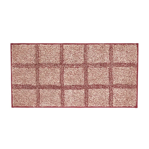 VHC Brands Bathroom Bath Mat, Cotton Floor Rug for Shower, Embroidered, Connell Collection, Rectangle 17x36, Stars, Burgundy