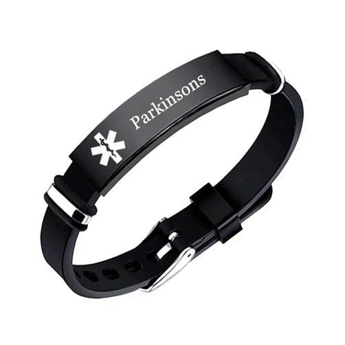 KBNSUIAN Personalized Silicone Medical Alert Bracelet Adjustable Disease Allergies Diagnose Identity ID Bangle Meds Emergency ICE Customized Jewelry for Women Men Teens