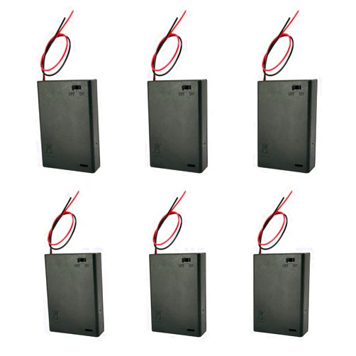 Lpdphanxfkx 3 AA Battery Holder, 3 AA Battery Box, 6 Pcs 3AA Battery Case, 3X 1.5V AA Batteries Holder with ON/Off Switch and Leads for DIY and Maintenance