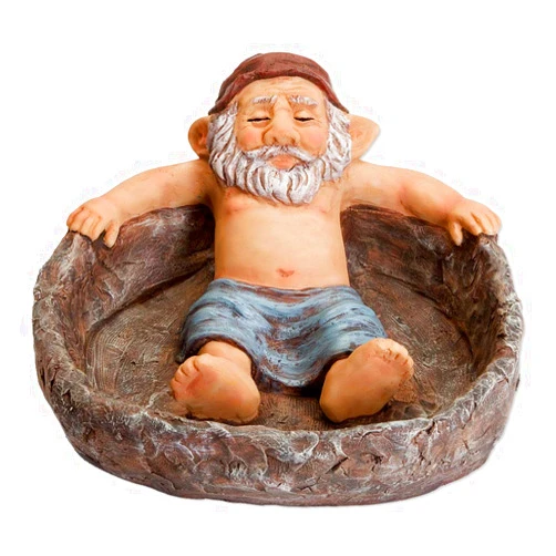 Bits and Pieces - Gnome Relaxing Pool - Elf Birdbath Garden Art Statue - Outdoor Garden Decor Sculpture