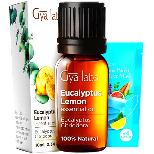 Gya Labs Eucalyptus Lemon Essential Oil for Diffuser - 0.34 Fl Oz - 100% Pure Natural Lemon Eucalyptus Oil for Skin, Candles Making Scent & Aromatherapy