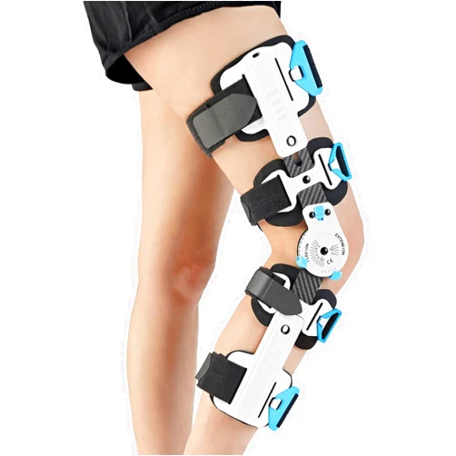 RISURRY Hinged ROM Knee Brace- Carbon Fiber Post Op Knee Immobilizer Adjustable Leg Braces Support for ACL, PCL, MCL Injury, Meniscus Tear, Arthritis, Medical Orthopedic Rehab（Inflatable Airbag）