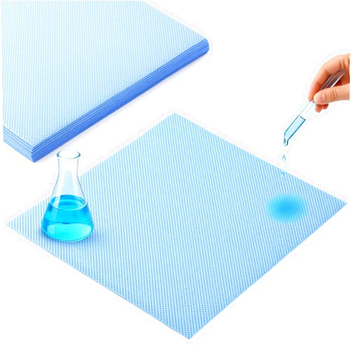 ForraFun 50 Pcs Bench Liner, Laboratory Bench-top Absorbent Liner with Poly Backing, Blue, 20 x 18 Inches