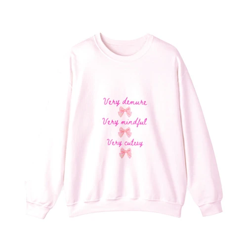 GENERIC Women's Cozy Crewneck Sweatshirt, Very Demure, Pull Over Fall Sweater, Cute Sweatshirts for Women, Long Sleeve Casual