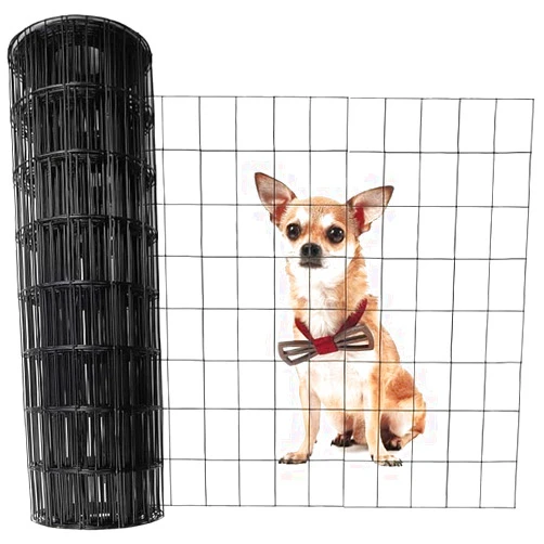 LLMENGEN PVC Coated Welded Wire Fence 48 Inch x 50 Ft Black, 2