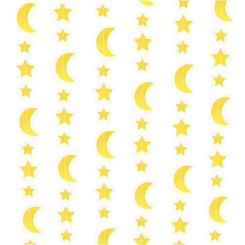 FAKTEEN 6 Strings Gold Star and Moon Garland Hanging Decorations Ramadan Eid Mubarak Banner, Twinkle Little Star Birthday Party Decorations Wedding Anniversary Backdrop Kids Nursery Room Decor
