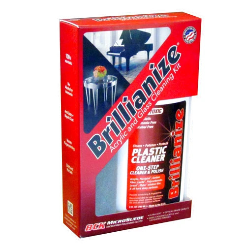 Brillianize Plastic and Glass Cleaning Kit with Microsuede Polishing Cloth