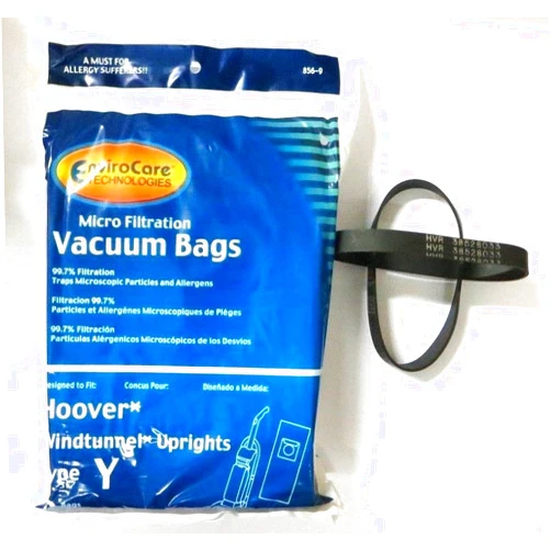 EnviroCare Replacement Micro Filtration Vacuum Cleaner Dust Bags Designed to Fit Hoover Windtunnel Upright Type Y 9 pack and 2 Belts