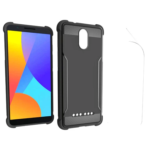 jioeuinly UMX U696CL Case Thickened Protection Compatible for UMX Unimax U696CL Phone Case + Film Soft TPU Screen Protector Black