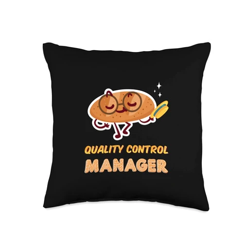 Baking Food Oven Flour Cookies Dough Egg Bake Tee Quality Control Manager Chocolate Chips Milk Cookies Throw Pillow, 16x16, Multicolor