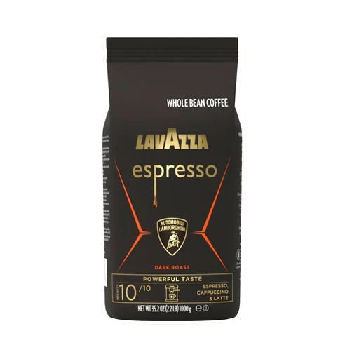 Lavazza Espresso Whole Bean for Automobili Lamborghini, Dark Roast, Arabica and Robusta Blend, 2.2 lb Bag (Package May Vary)