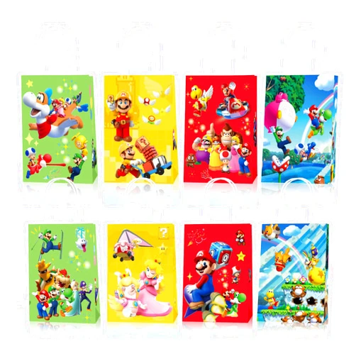 Hatraky 16PCS Party Gift Bags for Super Bros Birthday Party Supplies, Party Favor Bags for Bro Cartoon Birthday Party Supplies, Goody Candy Treat Bags for Super Bros Party Favors Decor Super Bros Themed