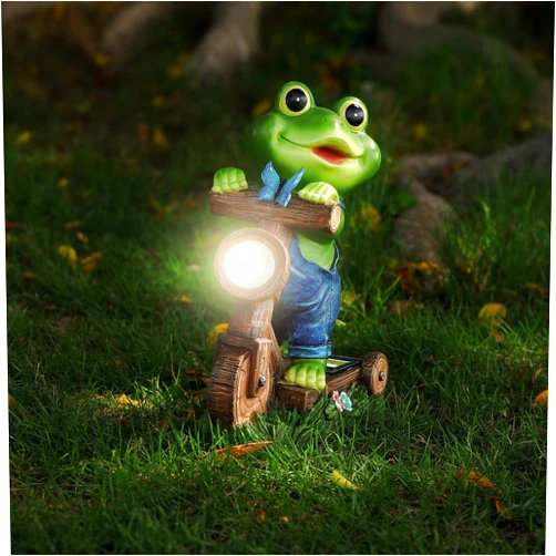 TUILUN Garden Decorations Outdoor Frog，Frog Decorations for Outdoors，Solar Frog Garden Statue， Solar Powered Garden Frog
