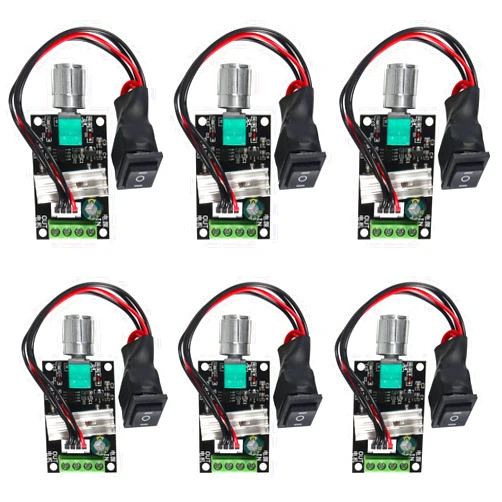 Coliao 6pcs 6V 12V 24V 28V 3A 80W DC Motor Speed Controller PWM Speed Regulator Adjustable Reversible Switch 1203BB DC Motor Driver Reversing