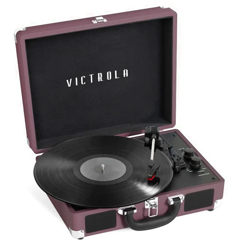 Victrola Vintage 3-Speed Bluetooth Portable Suitcase Record Player with Built-in Speakers | Upgraded Turntable Audio Sound| Includes Extra Stylus | Magenta, Model Number: VSC-550BT-MAG