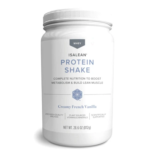 Isagenix IsaLean Protein Shake - Complete Superfood Meal Replacement for Maintaining Healthy Weight and Lean Muscle Growth with 24 Vitamins and Minerals - 28.6 oz - 14 Meal Canister (Creamy French Vanilla)