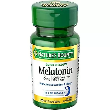 Nature's Bounty Melatonin 3 mg, quick dissolve, 120 Tablets (Pack of 3)