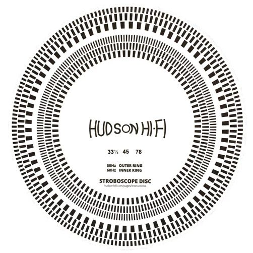 Hudson Hi-Fi Turntable Strobe Disc Stroboscope mat Tests 33-1-3 RPM, 45 RPMs