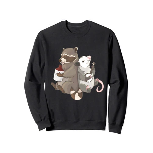 The Roadkill Rebels Opossum and Raccoon playing banjo and jug instruments Sweatshirt