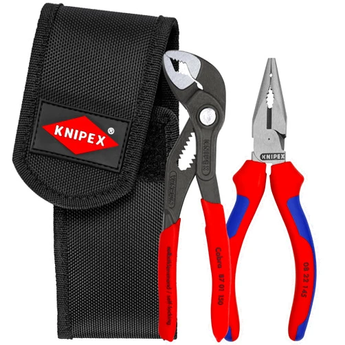 Knipex - 2 Pc Mini Pliers in Belt Pouch - Cobra® and Needle-Nose (002072V06)