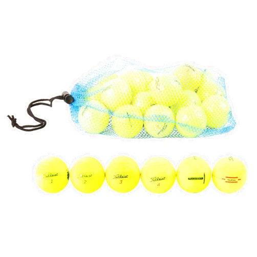 Clean Green Golf Balls 24-48 Pack Recycled and Used Yellow Titleist Golf Ball Mix, includes Titleist Velocity Titleist Trufeel Tour Speed NXT Tour
